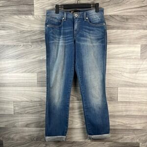 Levi's Flatters Flaunts Skinny Jeans Womens 8 Blue Medium Wash Faded Stretch Zip